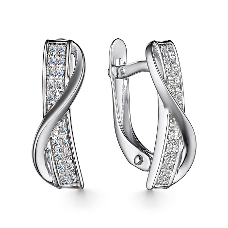 Серьги из белого золота с бриллиантами