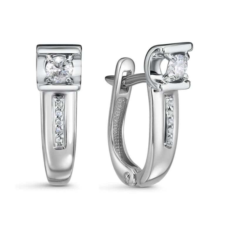 Серьги из белого золота с бриллиантами