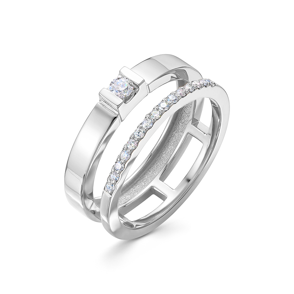 Кольцо из белого золота с бриллиантами