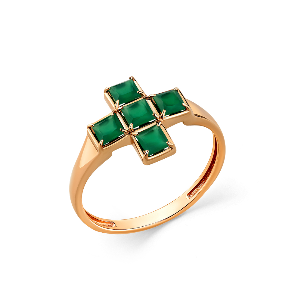 Кольцо из красного золота с гранатом