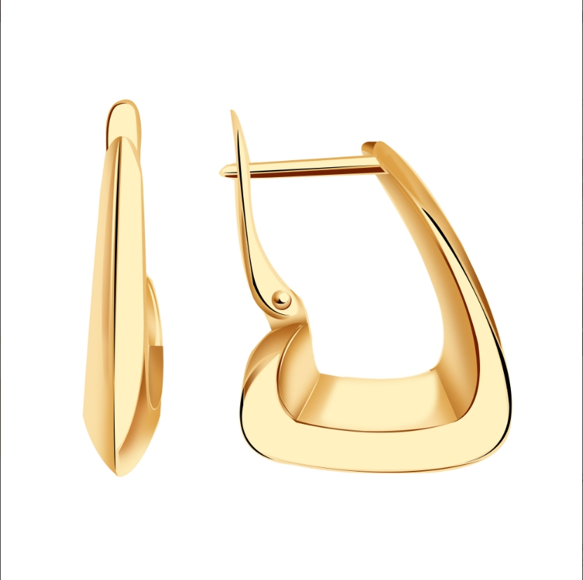 Серьги конго из красного золота