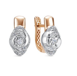 Серьги из красного золота с бриллиантами