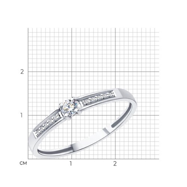 Кольцо из белого золота с бриллиантами