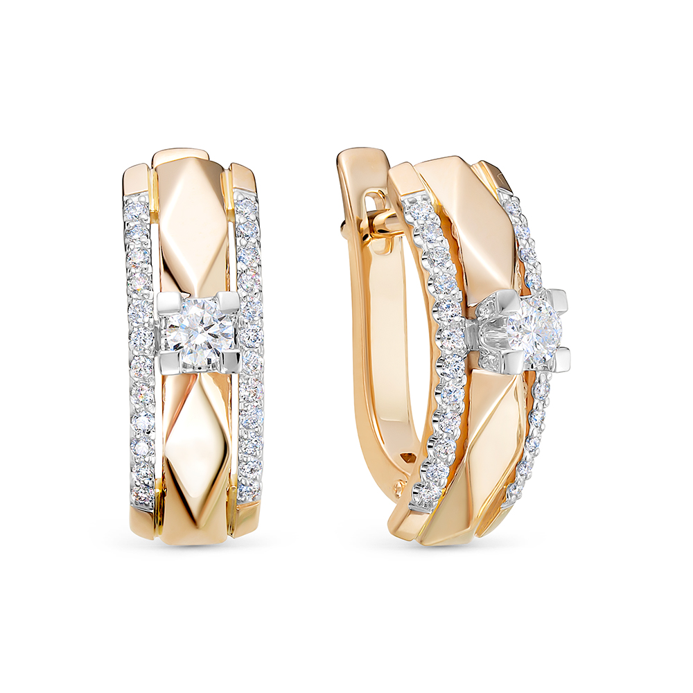 Серьги из красного золота с бриллиантами