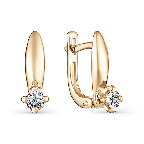 Серьги из красного золота с бриллиантами