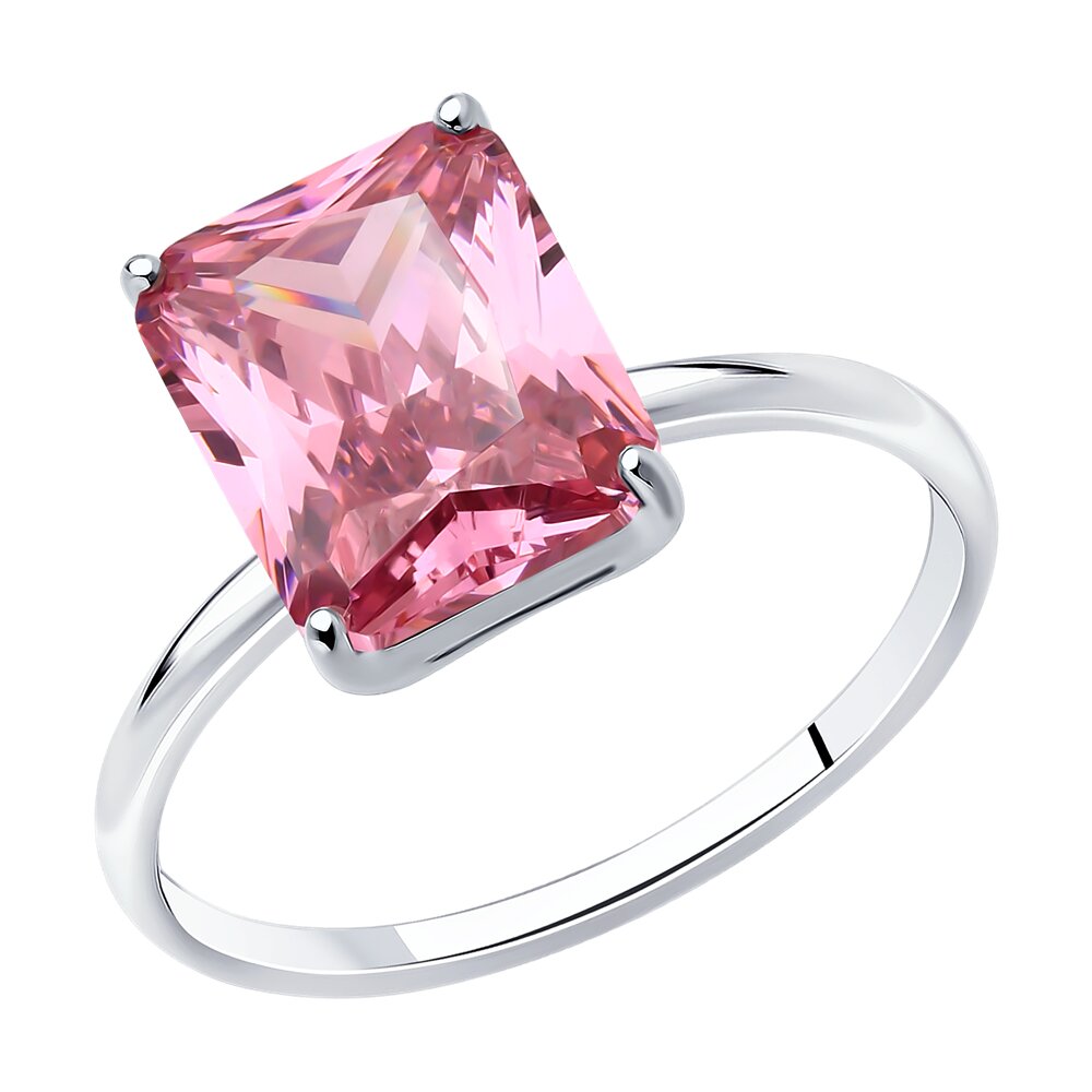 Кольцо из серебра с фианитом