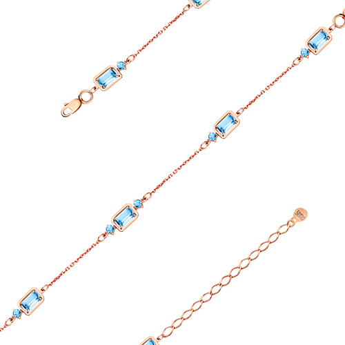 Браслет из красного золота с топазами