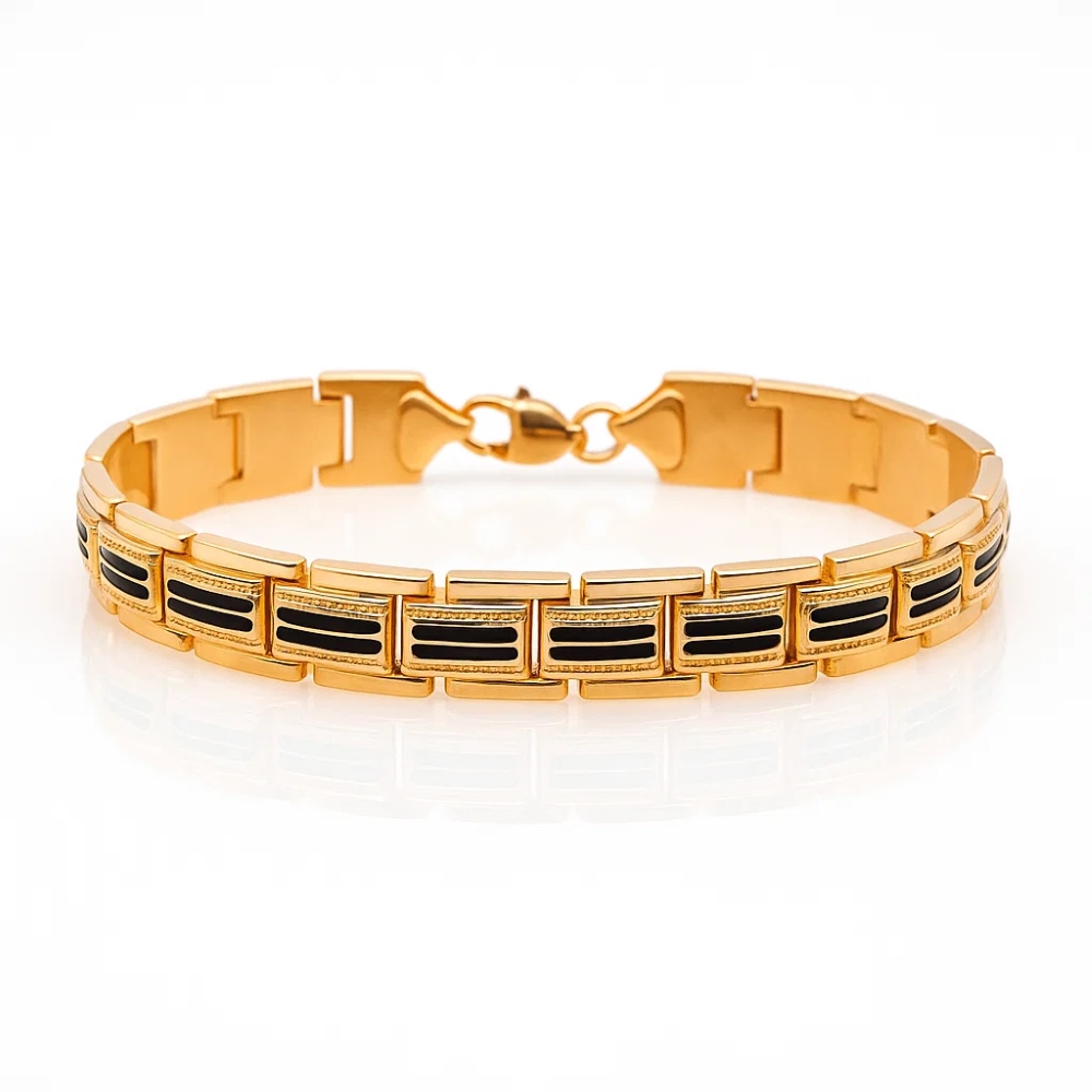 Браслет из красного золота с эмалью