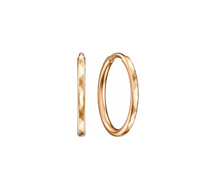 Серьги конго из красного золота