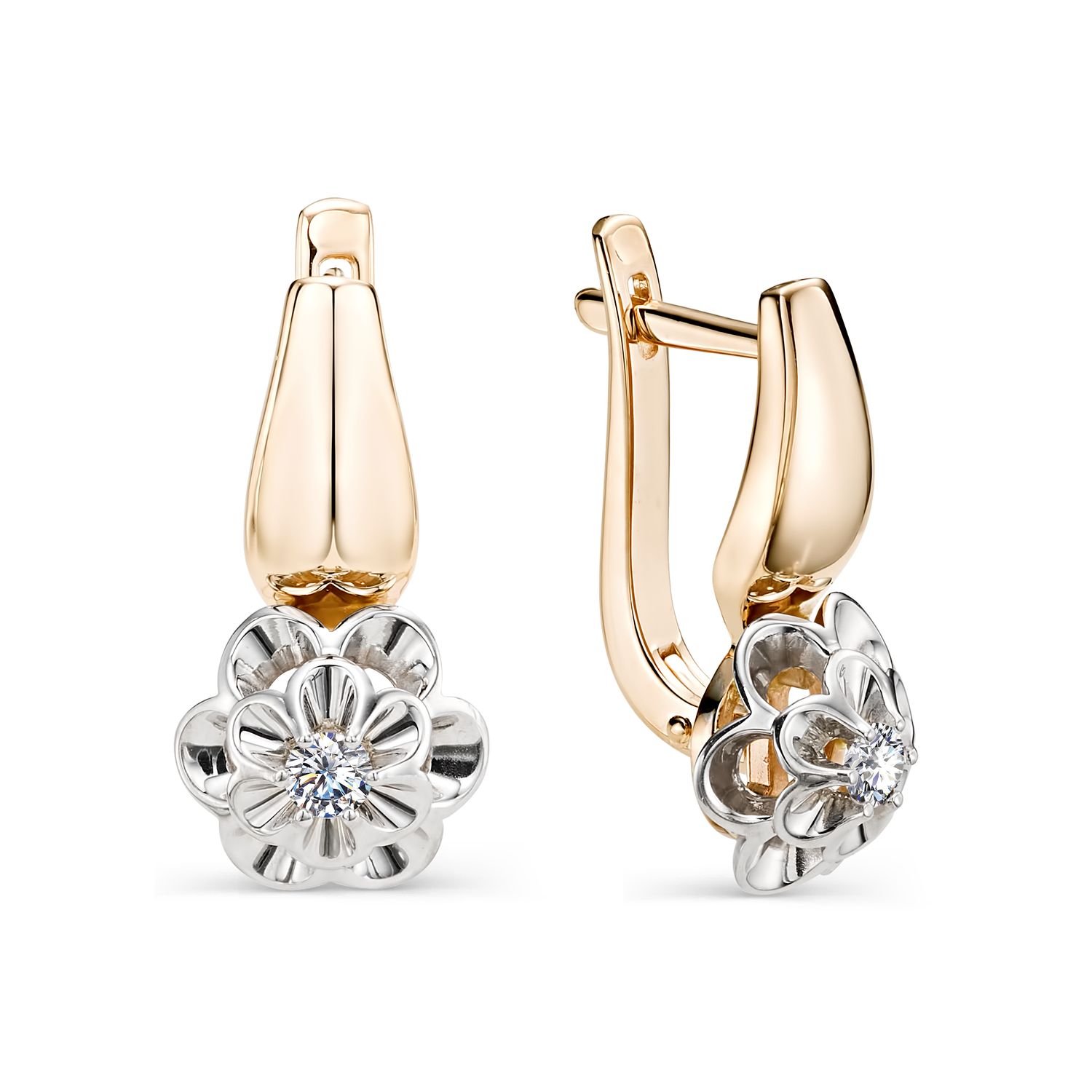 Серьги из красного золота с бриллиантами