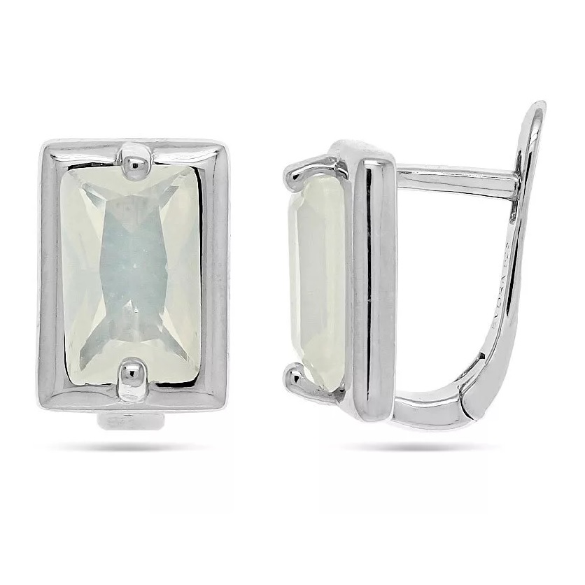 Серьги из серебра с лунным камнем