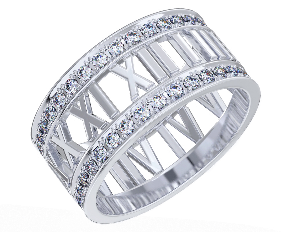 Кольцо из серебра с фианитами