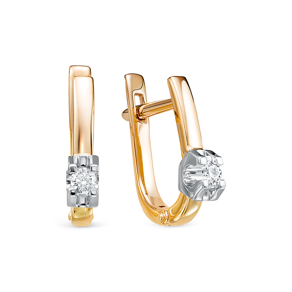 Серьги из красного золота с бриллиантами