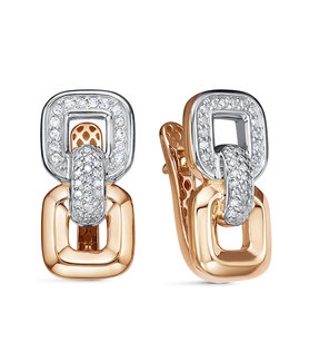 Серьги из красного золота с бриллиантами