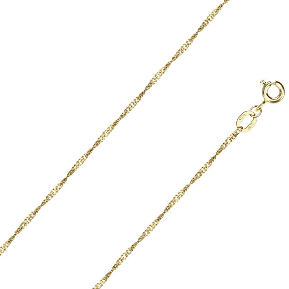 Цепь из желтого золота 585, плетение «Сингапур»