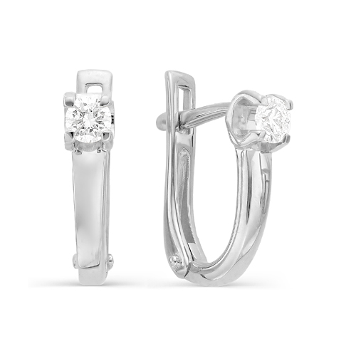 Серьги из белого золота с бриллиантами