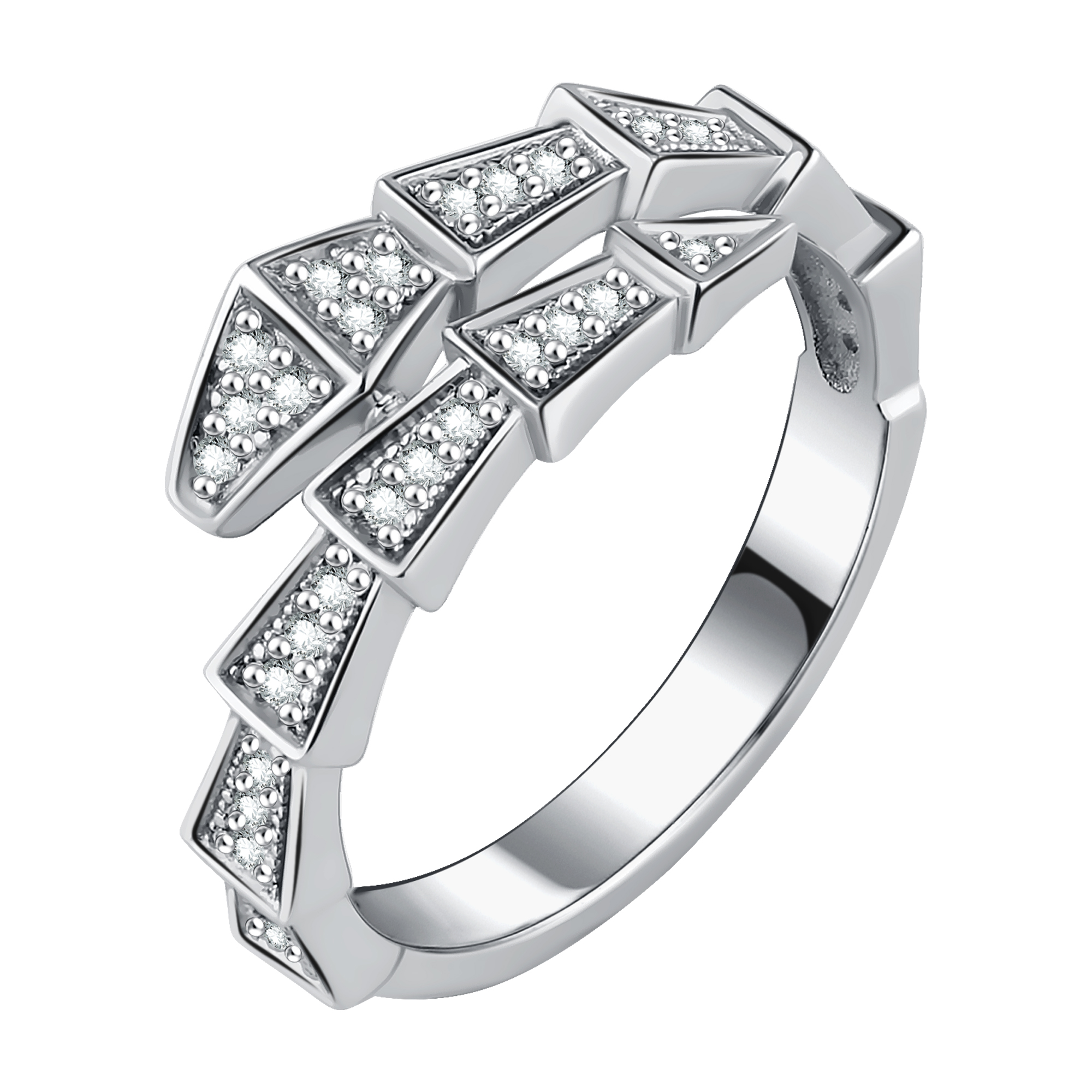 Кольцо из серебра с фианитами