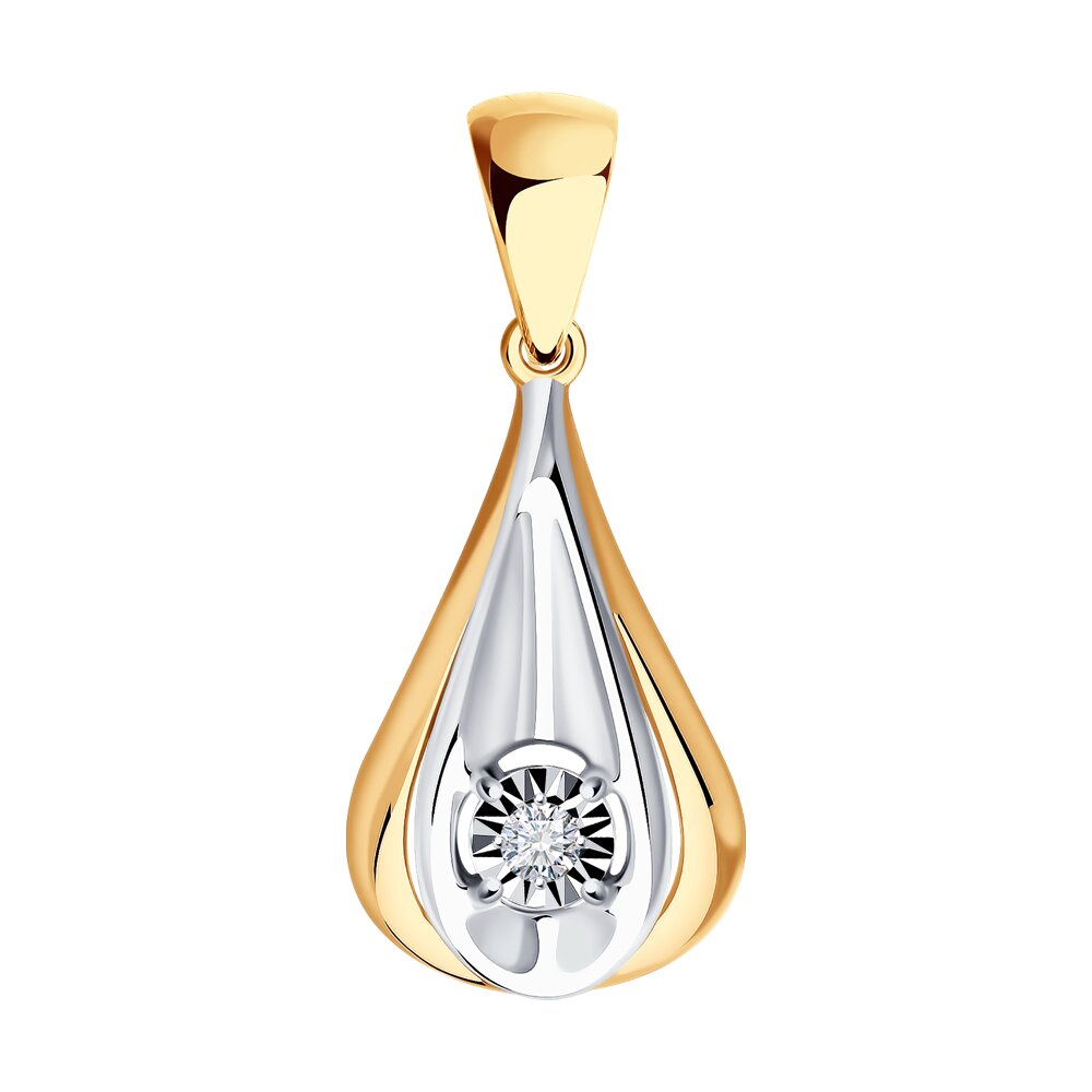 Подвеска из красного золота с бриллиантом