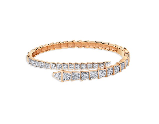 Браслет из красного золота с фианитами