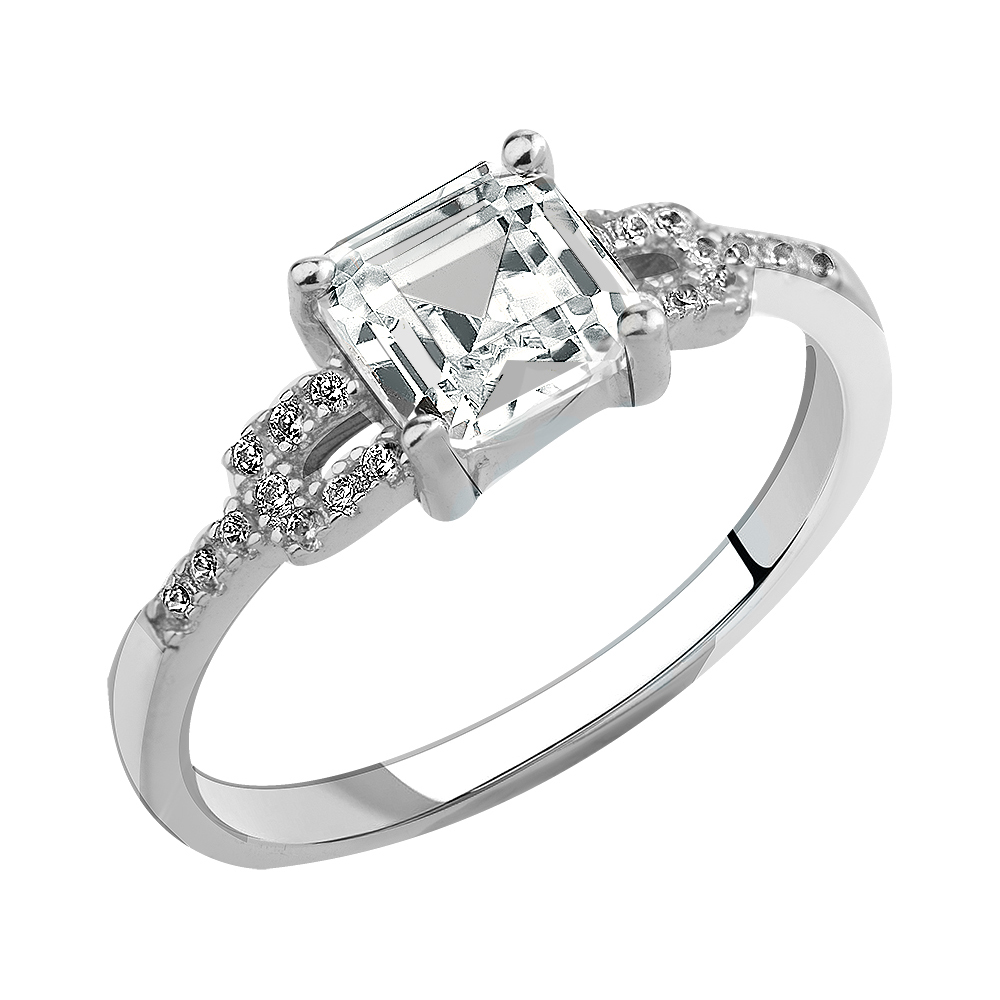 Кольцо из серебра с кубическим цирконием