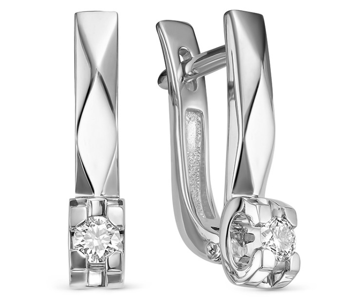 Серьги из белого золота с бриллиантами