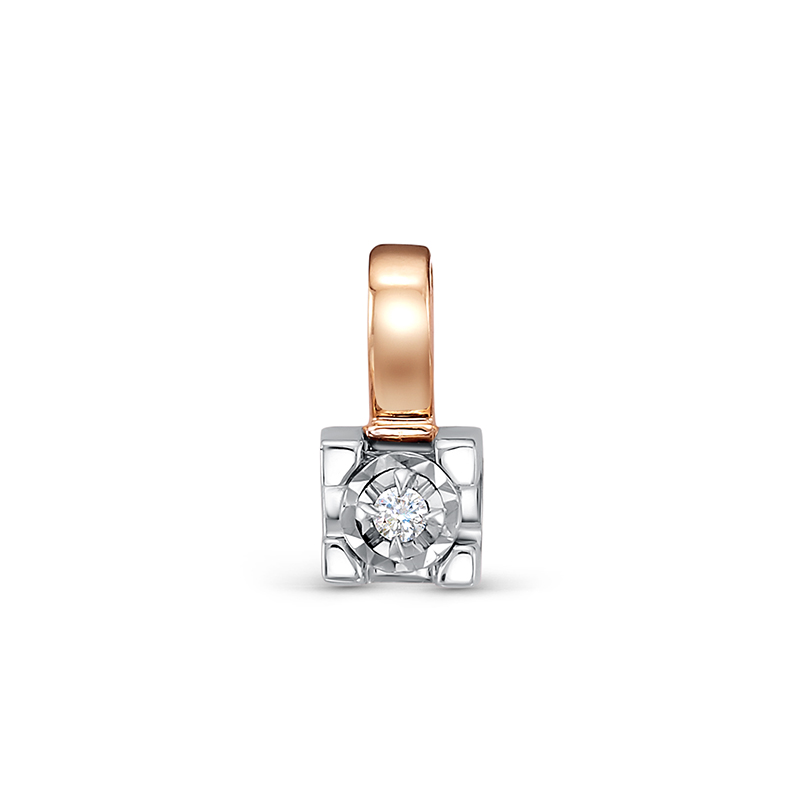 Подвеска из красного золота с бриллиантом