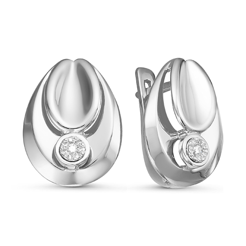 Серьги из белого золота с бриллиантами