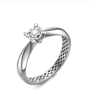 Кольцо из белого золота с бриллиантами