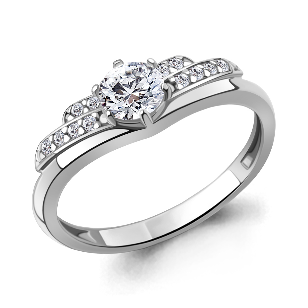 Кольцо из серебра с фианитами