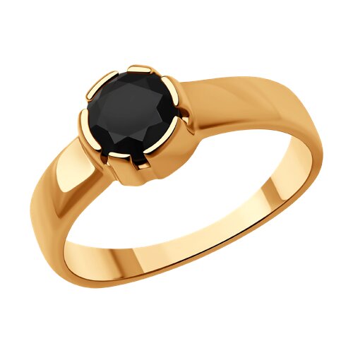 Кольцо из красного золота со шпинелью