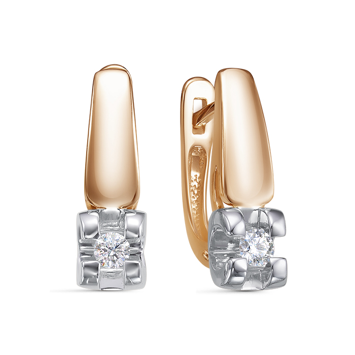 Серьги из красного золота с бриллиантами