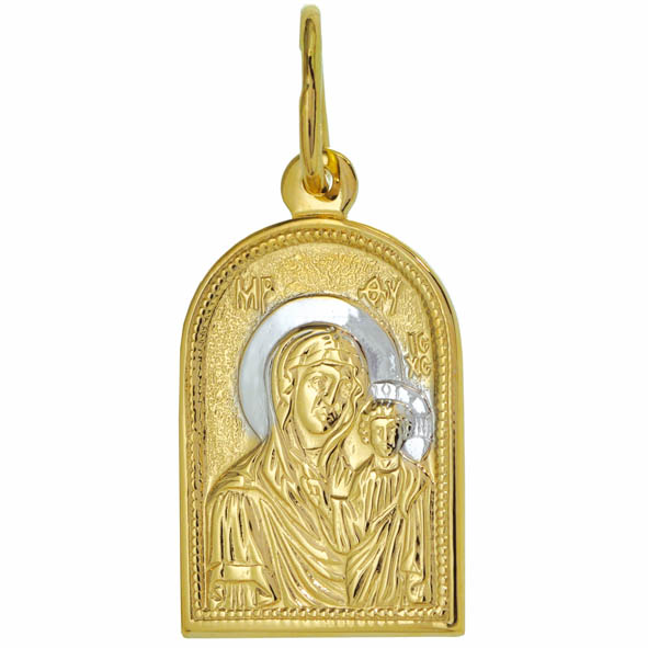 Подвеска из красного золота «Казанская Божья Матерь»