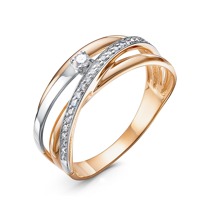 Кольцо из желтого золота с бриллиантами