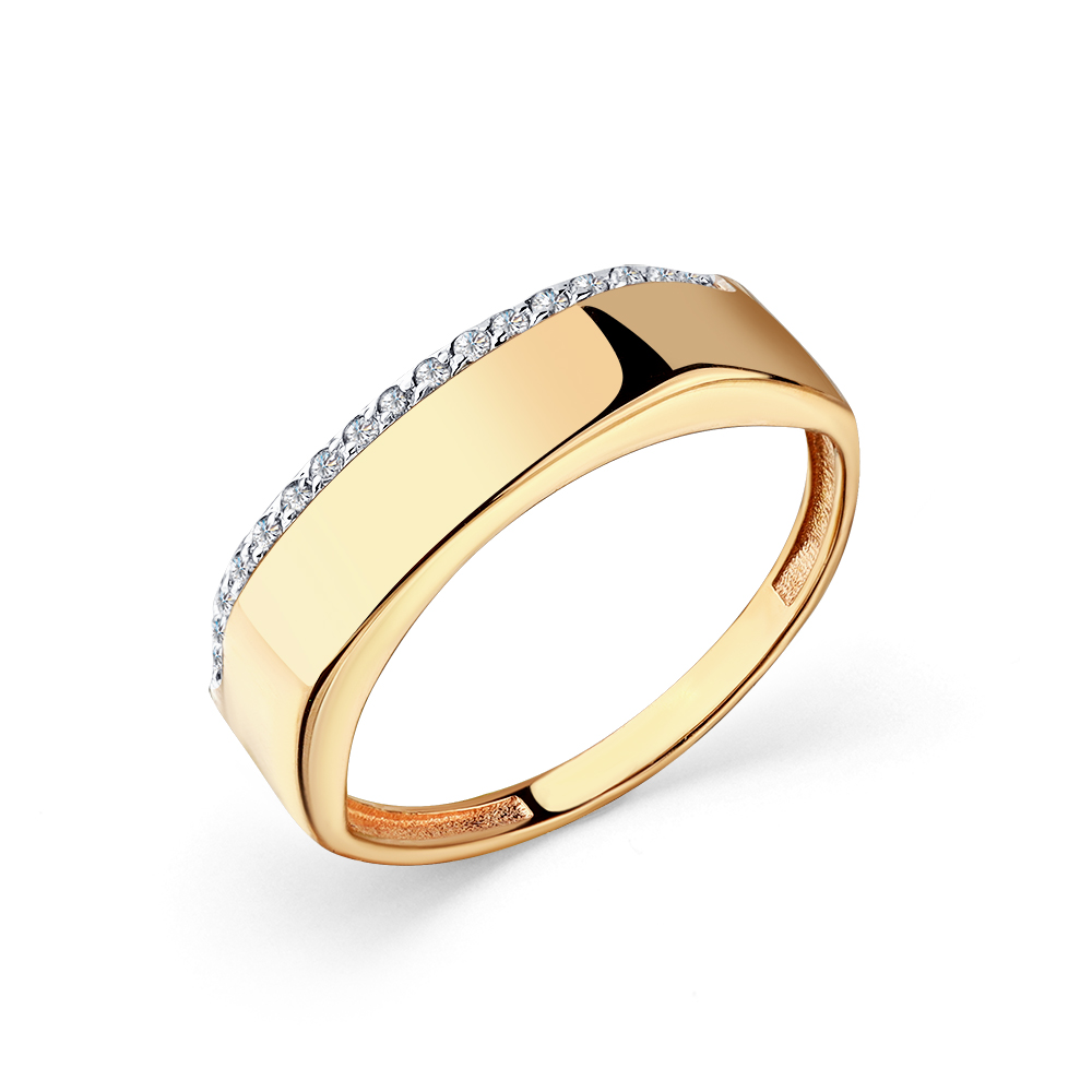 Кольцо из красного золота с фианитами