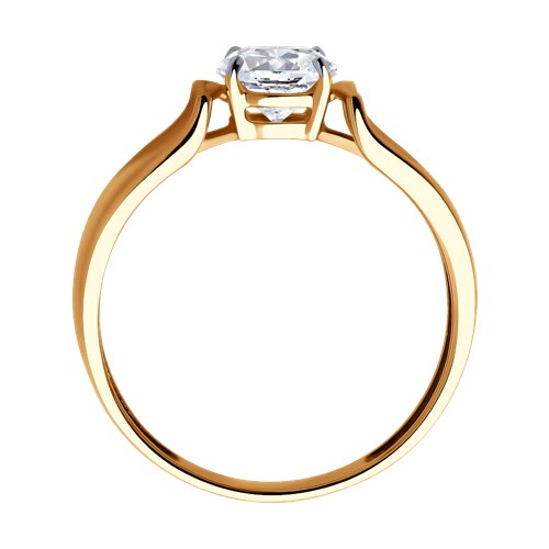 Кольцо из красного золота с фианитом