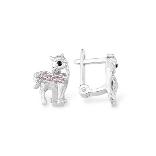 Серьги из серебра с фианитами