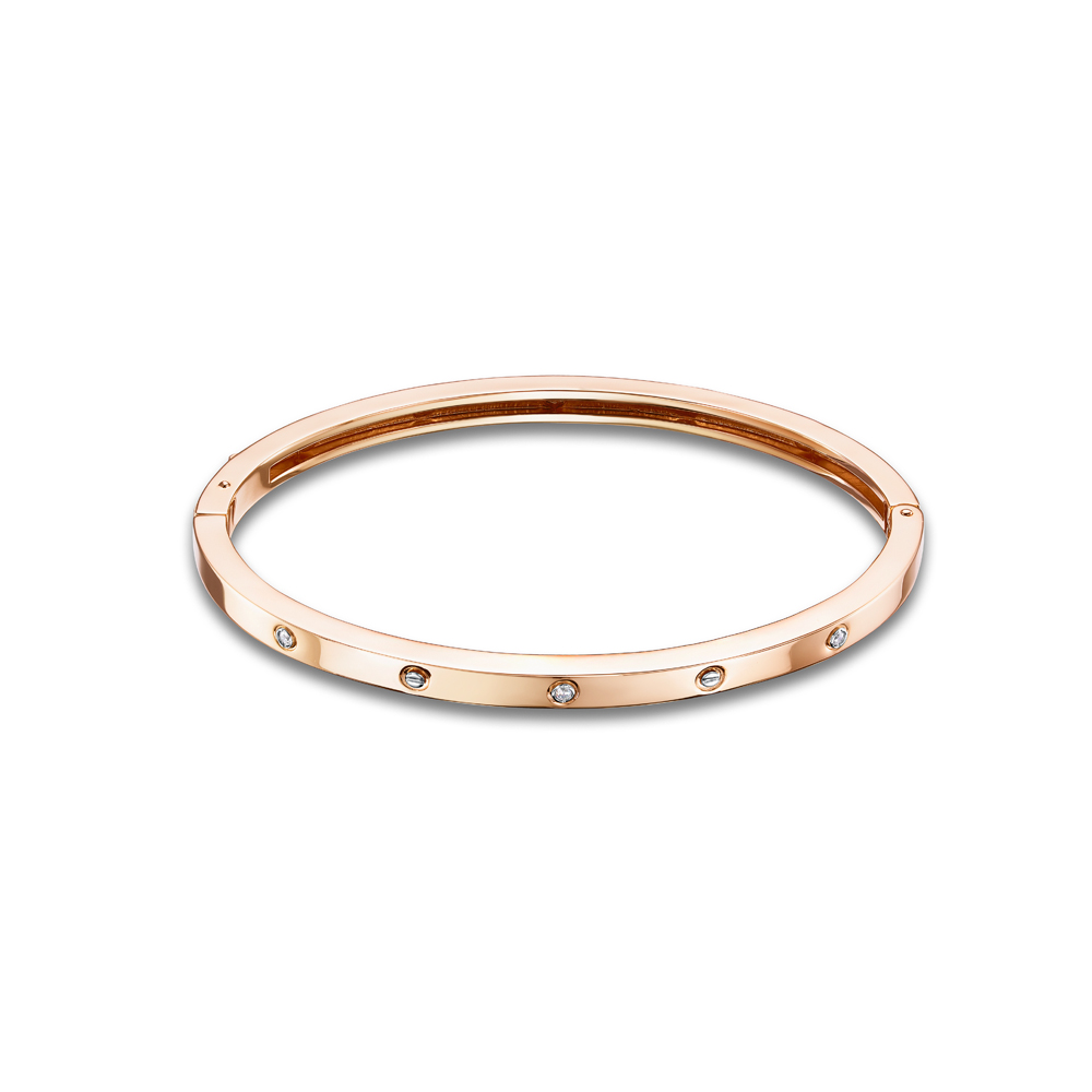 Браслет из красного золота с фианитами