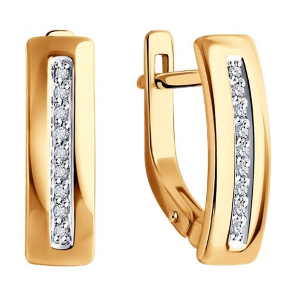 Серьги из красного золота с бриллиантами