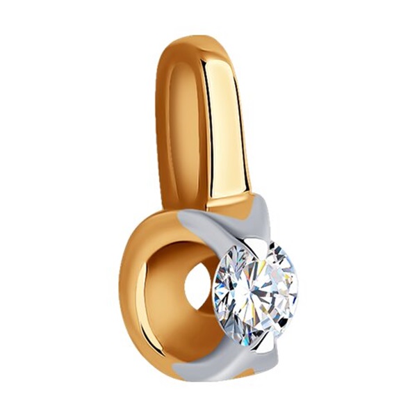 Подвеска из красного золота с бриллиантом