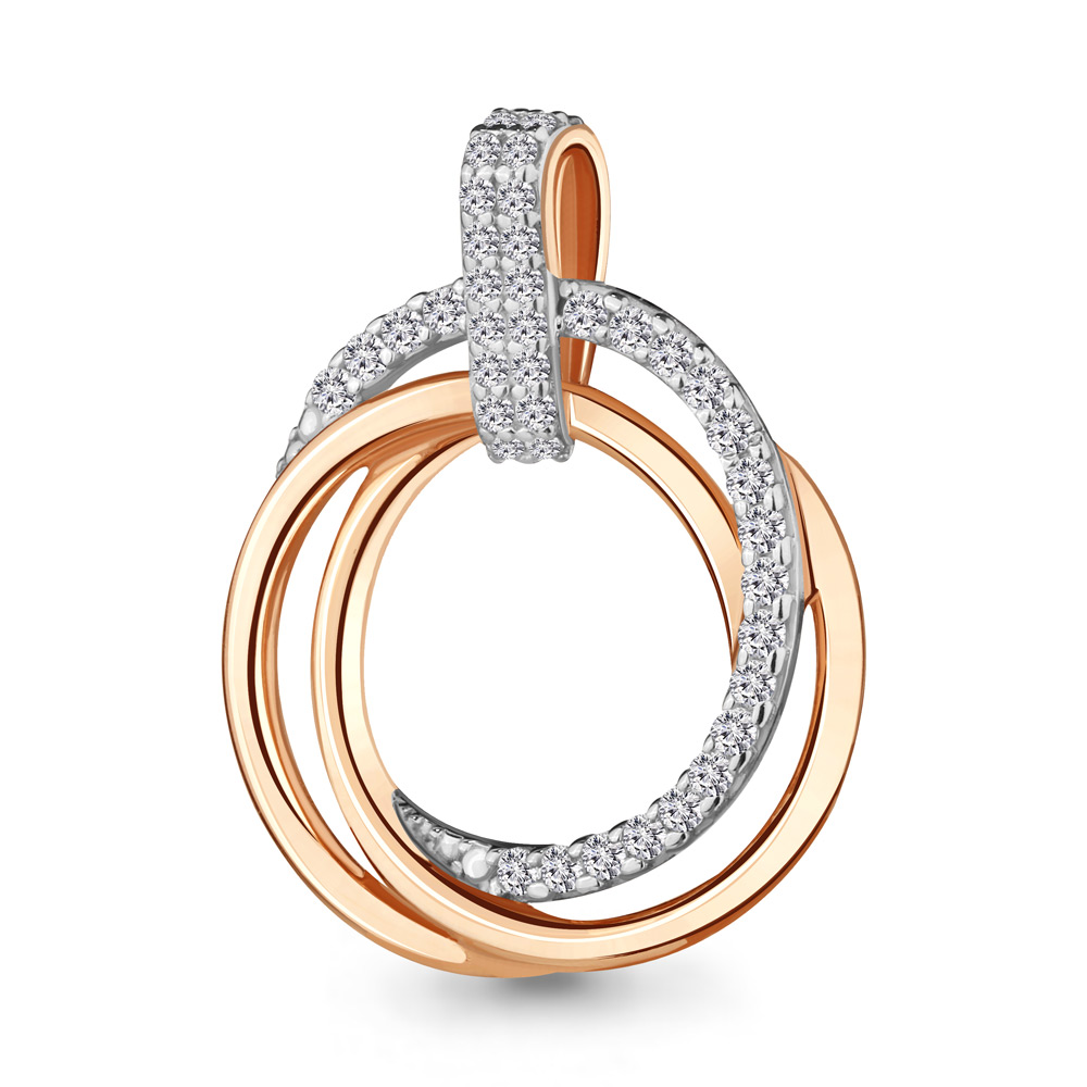 Подвеска из красного золота с фианитами