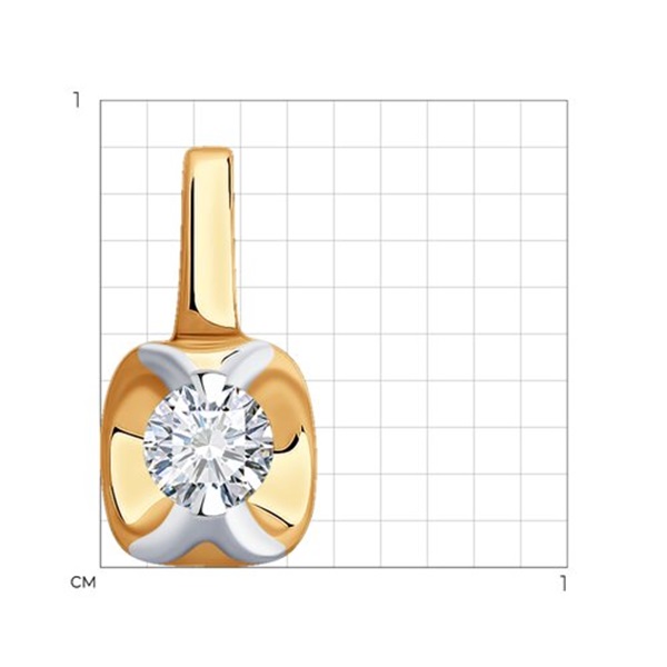 Подвеска из красного золота с бриллиантом