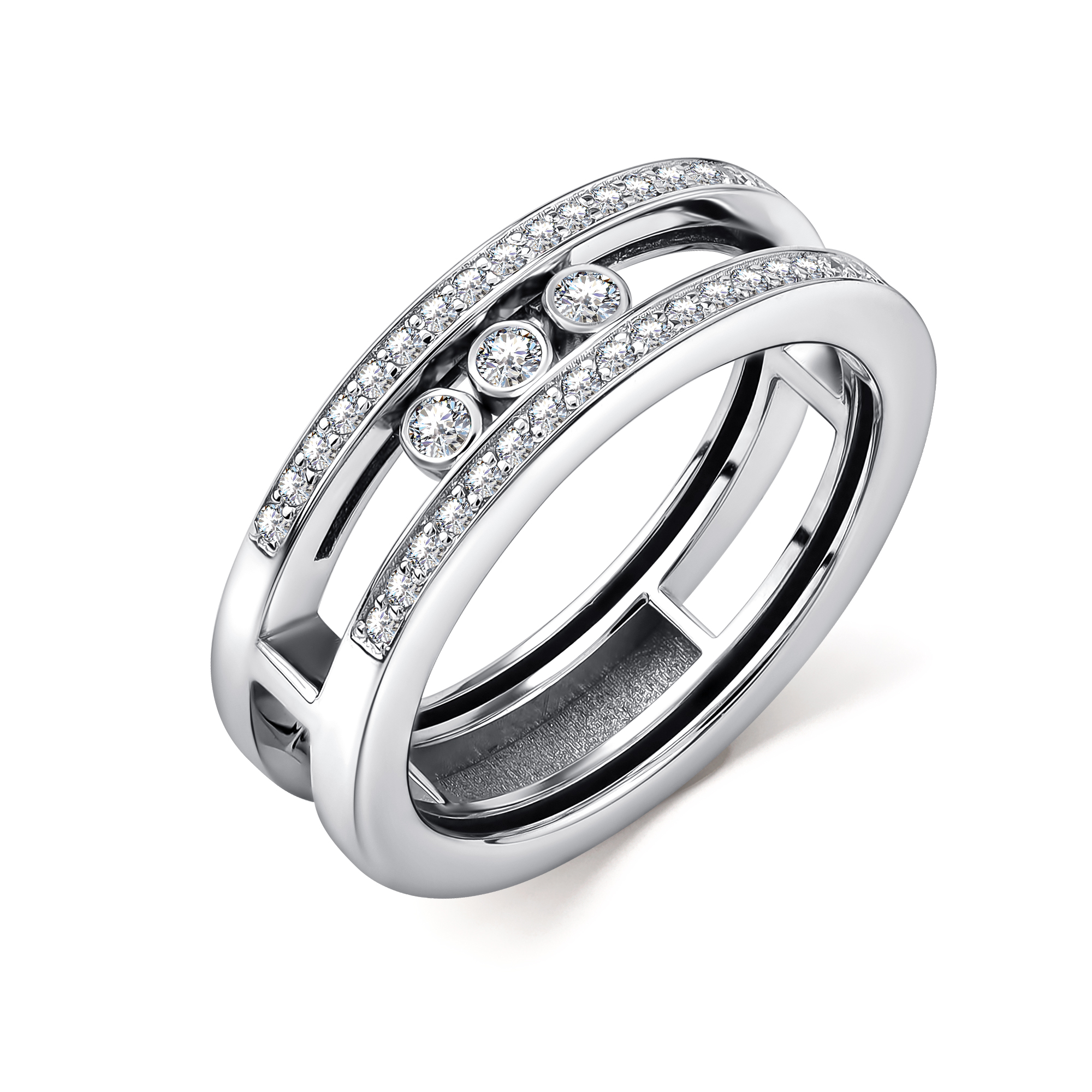 Кольцо из белого золота с бриллиантами