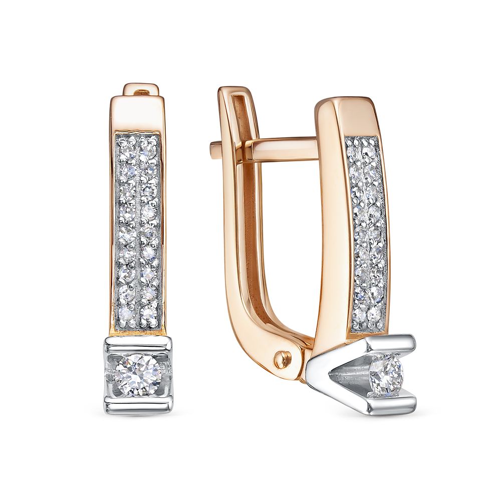 Серьги из красного золота с бриллиантами