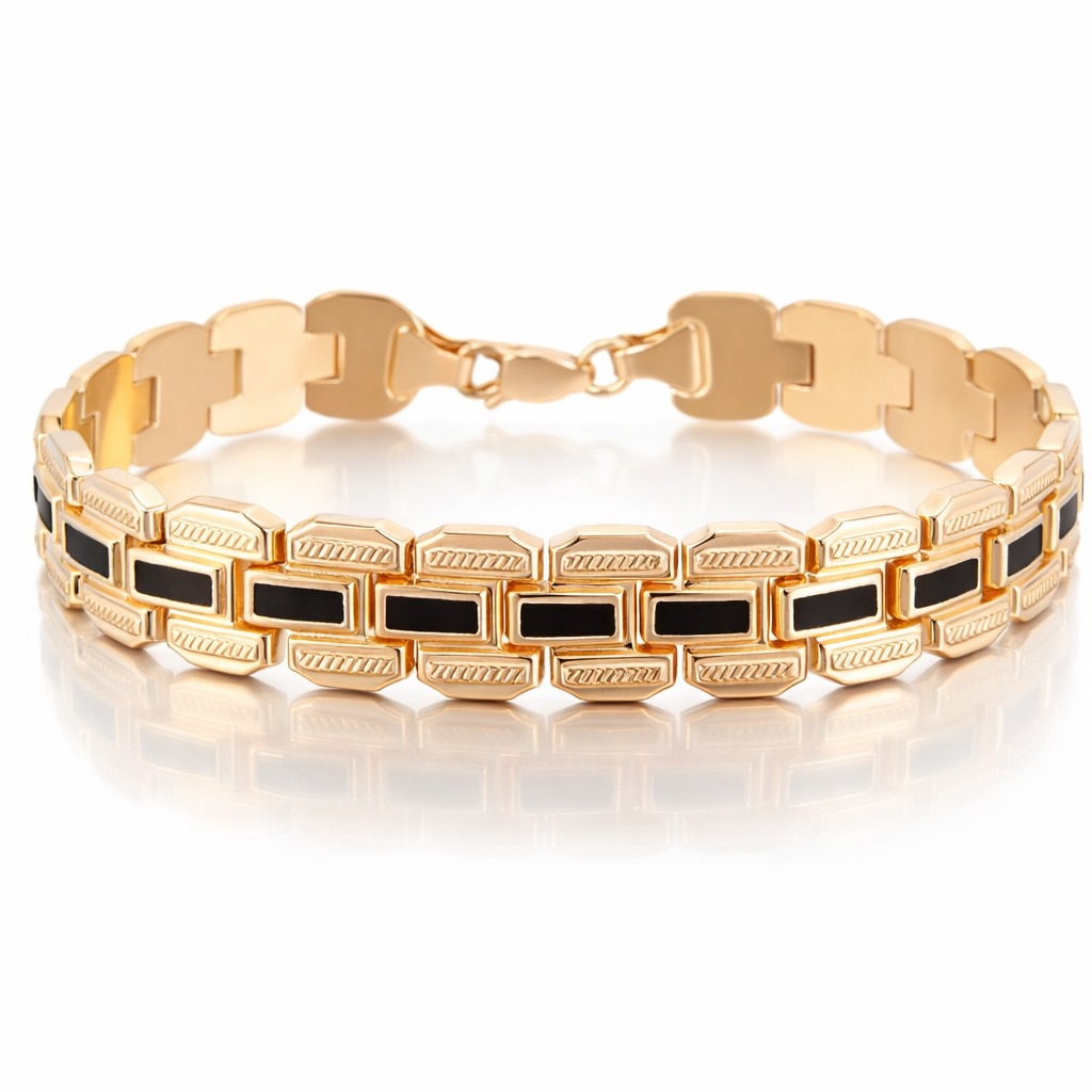 Браслет из красного золота с эмалью