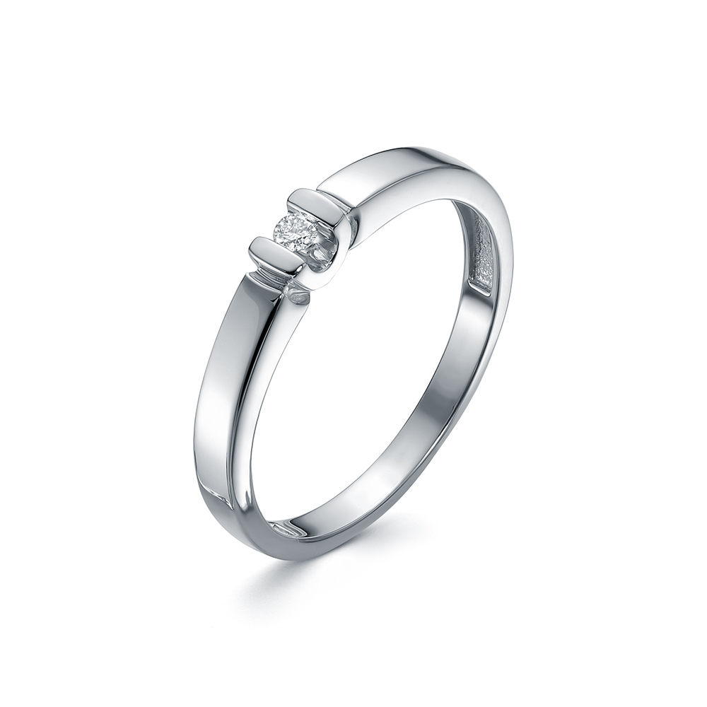 Кольцо из белого золота с бриллиантом