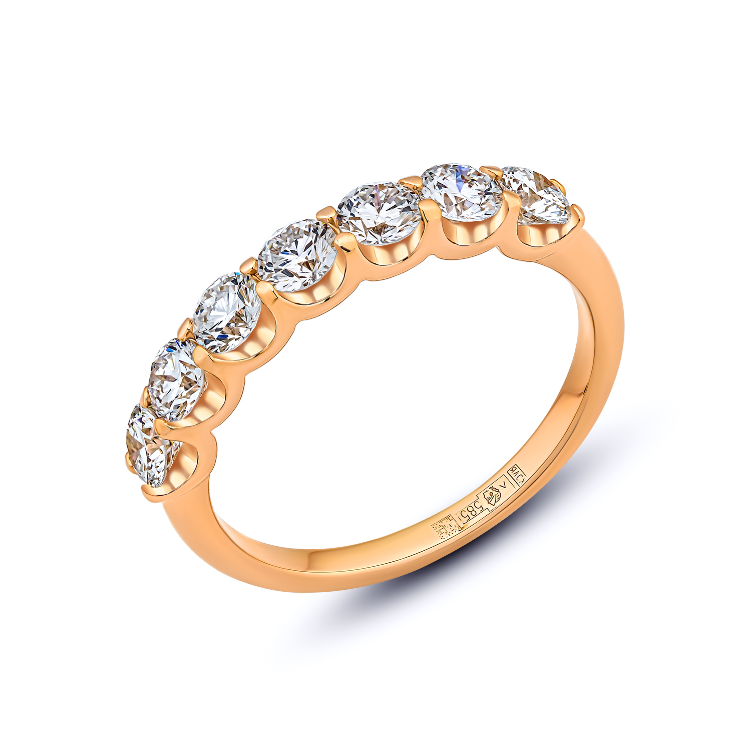 Кольцо из красного золота с бриллиантами