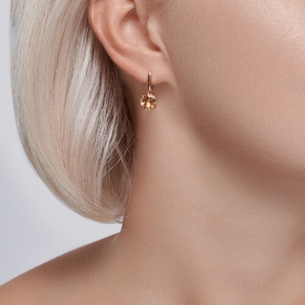 Серьги из красного золота с цитринами