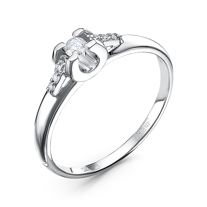 Кольцо из белого золота с бриллиантами