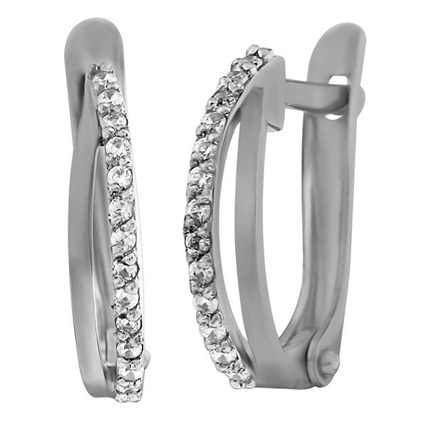 Серьги из серебра с фианитами