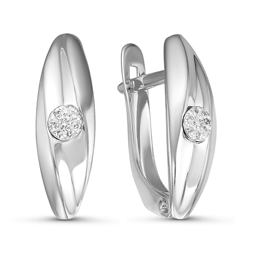 Серьги из белого золота с бриллиантами